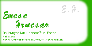emese hrncsar business card